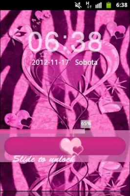 GO Locker Pink Zebra Heart android App screenshot 0