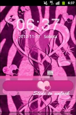 GO Locker Pink Zebra Heart android App screenshot 1